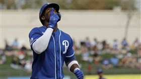 ▲2019年敲出48轟拿下美聯全壘打王，皇家索萊爾（Jorge Soler）2020年春訓首打席就開轟。（圖／美聯社／達志影像）