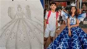 菲律賓,禮服,舞會,哥哥,妹妹,手縫,租,製作,縫製,公主, 圖／翻攝自Maverick Francisco Oyao臉書