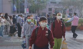 開學日,戴口罩學童上學,口罩宣導海報