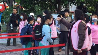 校園防疫戰開打　千名師生排隊量體溫