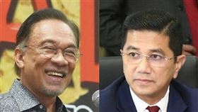 馬來西亞政局24日傳出大地震，安華（左）所創立的人民公正黨宣布開除署理主席阿茲敏阿里（右），也正式宣告阿茲敏與恩師安華近33年的師徒情公開決裂。（左圖取自twitter.com/anwaribrahim；右圖取自facebook.com/MohamedAzminAli）