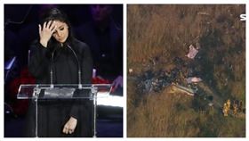 ▲Kobe Bryant追思會，遺孀Vanessa Bryant（左）、Kobe Bryant搭乘的直升機。（圖／美聯社／達志影像、AP授權）
