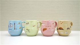 星宇航空航點紀念杯（由左至右為澳門、檳城、峴港、台北）。（星宇航空提供）