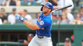 ▲大都會提博（Tim Tebow）敲出熱身賽首轟。（圖／翻攝自MLBIG）