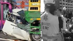 台中,烏日,台74線,中彰快速道路,鐵餅,遊覽車,車禍,轎車,烏日消防分隊 圖/烏日消防分隊臉書，資料照