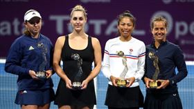 ▲謝淑薇與捷克搭檔史翠可娃再拿下多哈女網賽雙打冠軍。（圖／翻攝自WTA推特）