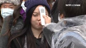 量體溫,發燒,額溫,防疫,示意圖