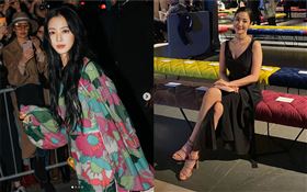 韓藝瑟（左）、朴敏英（右）出席米蘭時裝週。（圖／翻攝自IG）