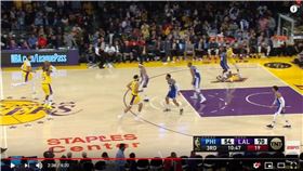 ▲詹姆斯（LeBron James）投進Logoshot。（圖／翻攝自YouTube）