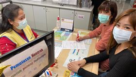 防疫新措施　新北移工離境驗證新增電話訪談因應武漢肺炎疫情，新北市勞工局針對以往需由雇主與移工臨櫃辦理的提前終止聘僱關係離境驗證手續，即日起也新增電話訪談方式，呼籲民眾多加利用，減少外出機會。（新北市勞工局提供）中央社記者王鴻國傳真　109年3月4日