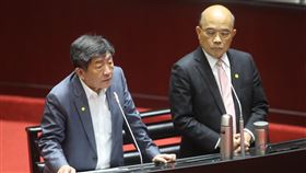 武漢肺炎若院內感染　陳時中：封院可能性很小衛福部長陳時中（左）6日在立法院備詢表示，若醫院內有人感染武漢肺炎，就會把病房清空並移到別的病房、醫院，封院的可能性很小。右為行政院長蘇貞昌。中央社記者張皓安攝　109年3月6日