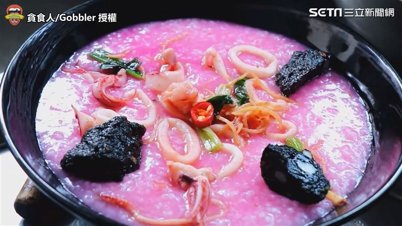海味料裡粉紅色海鮮粥　少女心大噴發