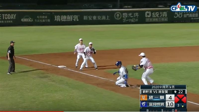 中職／傻眼跑壘！讓蔣智賢長打變雙殺