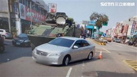 雲豹裝甲車,擦撞,轎車,桃園,翻攝畫面