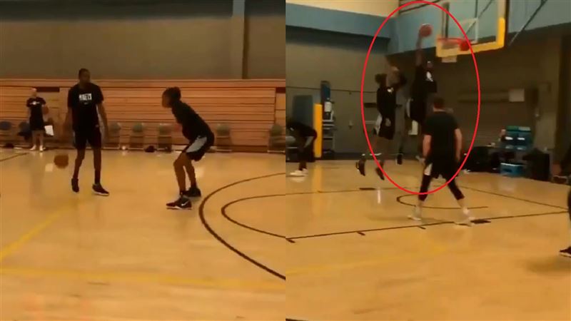 NBA／斷跟腱KD…切入起飛暴扣！