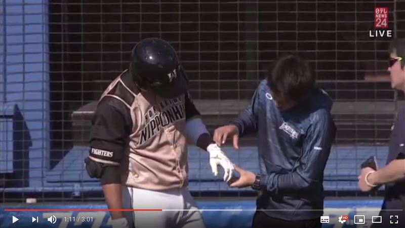 日職／大王無礙　觸身球免到醫院檢查