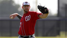 ▲史特拉斯堡（Stephen Strasburg）春訓第2場先發，5局飆4K失1分。（圖／美聯社／達志影像）