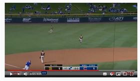 ▲聖地牙哥教士小聯盟外野手Jawuan Harris發生離譜失誤。（圖／截自網路）