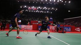 台灣羽球男雙盧敬堯與楊博涵晉級印尼羽球大師賽16強台灣羽球男雙盧敬堯（左）與楊博涵（右）15日在印尼羽球大師賽以直落二擊敗英國對手，晉級16強。中央社記者石秀娟雅加達攝 109年1月15日