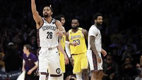 ▲NBA籃網隊停賽前最後一戰交手湖人隊。（圖／美聯社／達志影像）