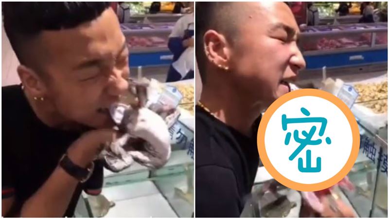 男用嘴撕咬活蛙　「內臟炸出」網看傻