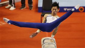 李智凱全運會奪3金1銀2銅（1）108年桃園全國運動會「鞍馬王子」李智凱在個人全能、鞍馬（圖）與跳馬等3項摘金，地板則拿下銀牌，單槓、雙槓鍍銅，本屆累計拿下3金、1銀、2銅。中央社記者張新偉攝　108年10月23日