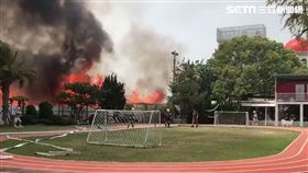 雲林斗六木棧板堆置場發生火警／翻攝畫面