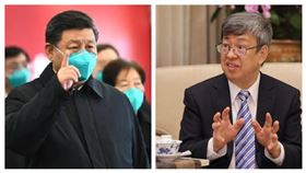 ▲中國國家主席習近平、副總統陳建仁。（圖／翻攝自推特、總統府提供。）