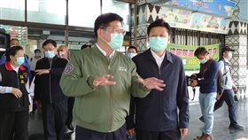 林佳龍視察花蓮地區交通交通部長林佳龍（前左）26日受邀前往視察花蓮地區交通、觀光建設及防疫設施，立委傅(山昆)萁（前右）、花蓮縣長徐榛蔚（2排左）等陪同。中央社記者張祈攝  109年3月26日