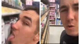 美國,武漢肺炎,密蘇里州,超市,衛生紙,舌頭,舔（圖／翻攝自推特）