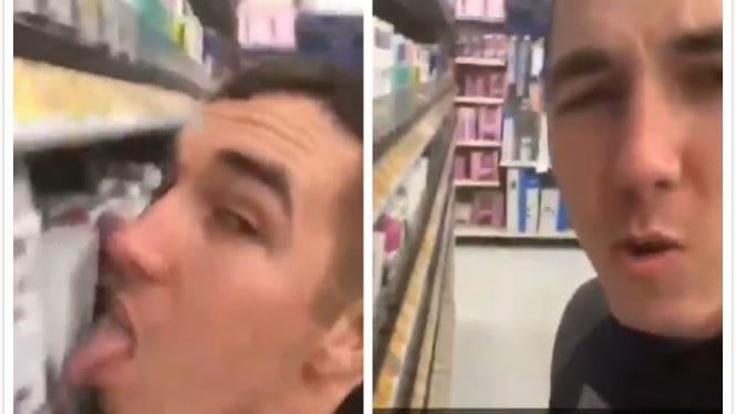 不怕武漢病毒！美男狂舔貨架影片曝光