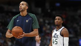 ▲爵士雙星戈貝爾（Rudy Gobert）、米歇爾（Donovan Mitchell）康復。（圖／美聯社／達志影像）