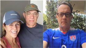 湯姆漢克斯（Tom Hanks）IG帳號PO出與妻合照，確診感染武肺。（圖／翻攝自IG @Tomhanks）
