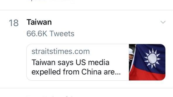 台灣登推特熱搜　美質疑WHO中立性