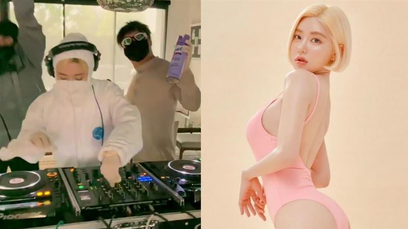 為正確防疫　豪乳辣DJ「邊打邊擦」