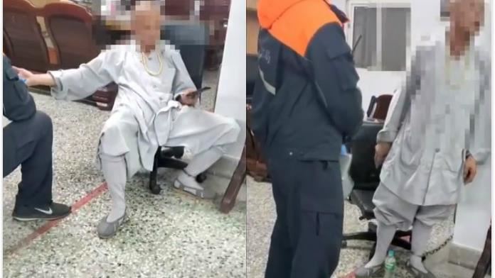 和尚酒駕摔水溝　竟失控踹人飆罵員警