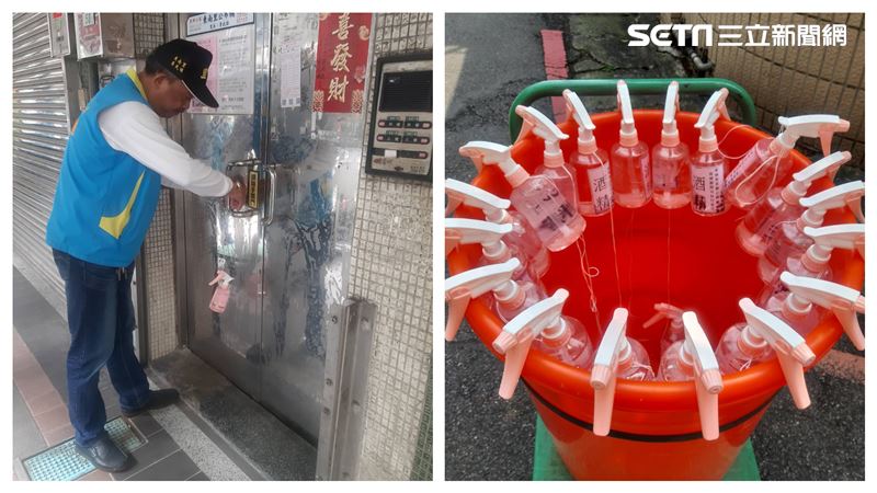 網封暖男！中和里長自製酒精四處掛