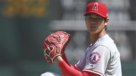  大谷翔平2018年4月2日初登板。（圖／美聯社／達志影像）
