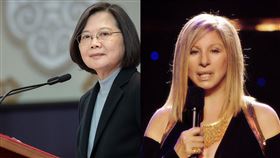  芭芭拉史翠珊大讚台灣…小英興奮轉推（組合圖／翻攝臉書）