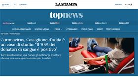 義大利小鎮60捐血者　驚見40人陽性全是「無症狀患者」(圖/翻攝自La Stampa官網)
