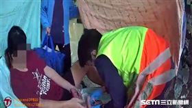 台中警消騎樓幫生產／翻攝畫面