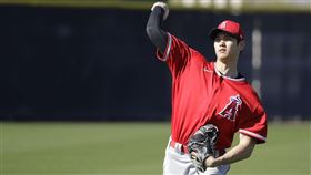 大谷翔平參加春訓。（圖／美聯社／達志影像)