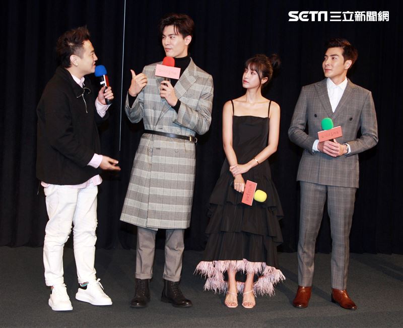 三立網劇「位！你在等我嗎？」演員林埈永、吳承洋、陳敬宣、江可德。（記者邱榮吉/攝影）