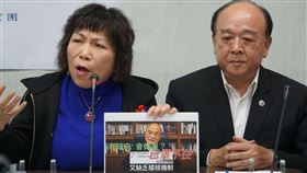 國民黨立院黨團今日上午召開「武漢肺炎政府『罩』得住嗎？」記者會，出席人員有總召林為洲、立委陳玉珍、葉毓蘭、吳斯懷、張育美及退警協會總會長耿繼文。 （圖／記者林恩如攝影）