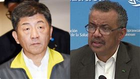 指揮中心指揮官陳時中（左）9日表示，WHO秘書長譚德塞（右）與其有時間罵台灣，不如花時間向台灣學習。（左圖為中央社檔案照片，右圖取自twitter.com/WHO）