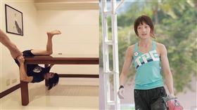 ▲『攀岩一姐』李虹瑩在家挑戰翻桌。（圖／翻攝自李虹瑩臉書）