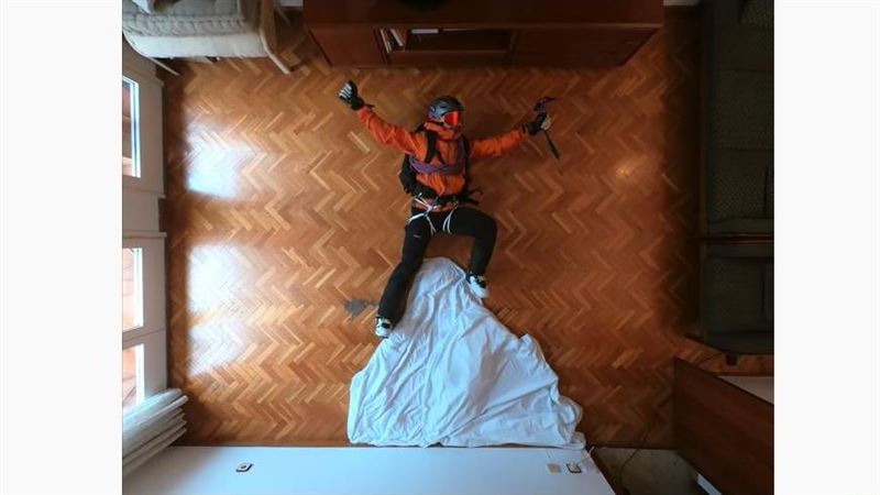 西班牙封城　網紅隔離還能「滑雪」？