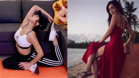 何美使出「高招劈腿」引發暴動。（圖／翻攝自何美IG）