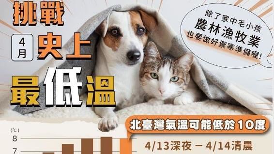 罕見4月「倒春寒」　挑戰4月最低溫
