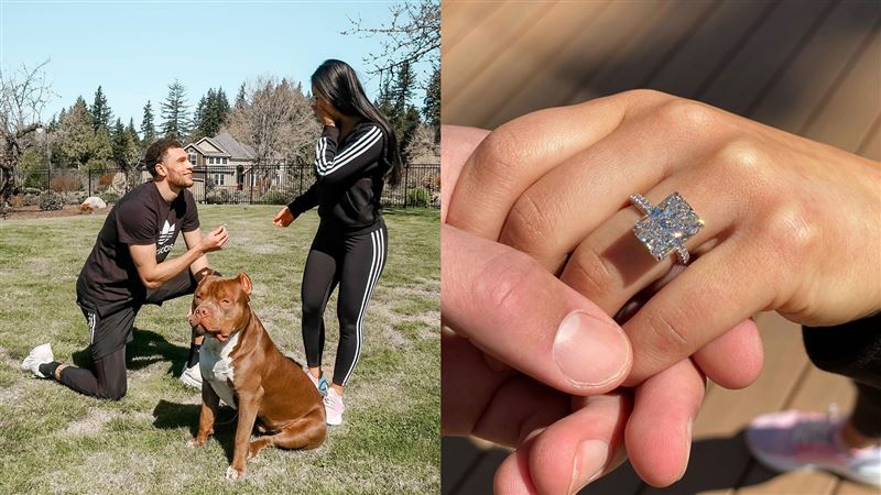 鑽戒「超閃」！拉文求婚初戀女友成功